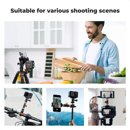 K&F CONCEPT Dual Ball Heads Magic Arm, Articulating Mini Magic Arm with 1/4" Screw, 360° Swivel Aluminum Alloy Camera Monitor Mount Arm for Camera, Light, Microphone, Monitor