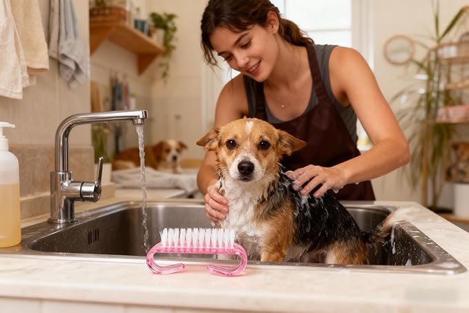 12-Pack Handle Grip Nail Brush, Fingernail Scrub Cleaning Brushes
