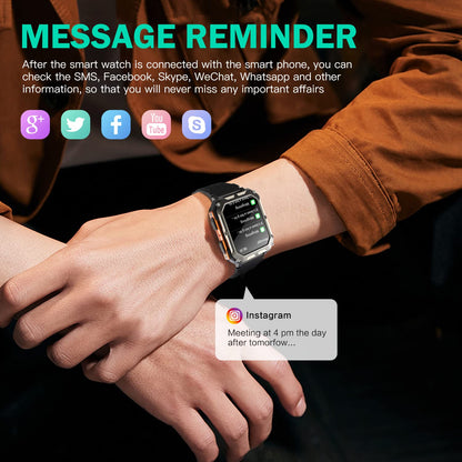 Smart watch military for men with call dials that can make calls and answer calls compatible for iOS Android, Fitness Activity tracker with IP68 Waterproof Ai voice, with 123 Sports Modes