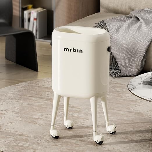 MRBIN Office Trash Can with Lid, Small Bathroom Automatic Adsorption Open Top
