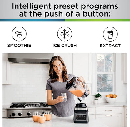Ninja BL660 Professional Compact Smoothie & Food Processing Blender, 1100-Watts, 3 Functions -for Frozen Drinks, Smoothies, Sauces, & More, 72-oz.* Pitcher, (2) 16-oz. To-Go Cups & Spout Lids, Gray