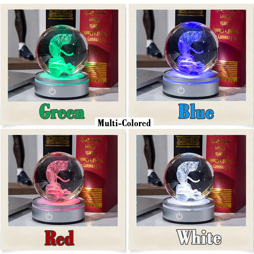 IFOLAINA Tiger Lovers Gifts for Men Women 3D Crystal Ball