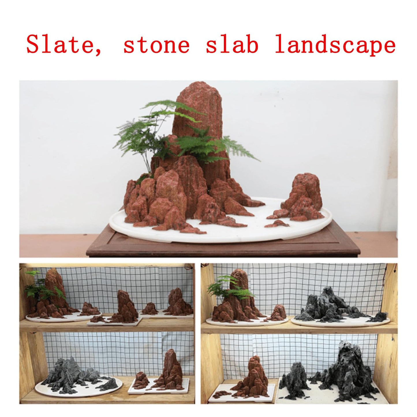 HAELFMRI 11 Lbs Natural Grey Slate Stones - Craggy Layered Rocks for Aquarium Hardscape & Iwagumi, PH Neutral Fish Tank Decor for Shrimp & Cichlids, Mixed Sizes 2-8 Inch for Terrarium