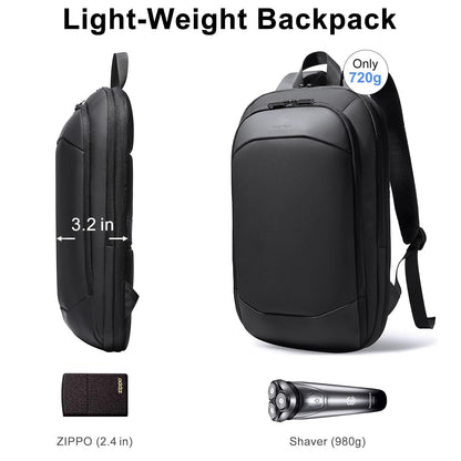 HEROIC KNIGHT Slim Laptop Backpack, Expandable Business Travel Backpack, Water-Resistant Anti Theft Laptop Rucksack, Lightweight Computer Work Bag Daypack For Men Women, Fits 15.6 Inch- Black