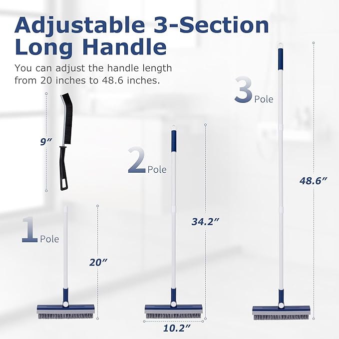 Grout Brush with Long Handle, Grout Cleaner Brush