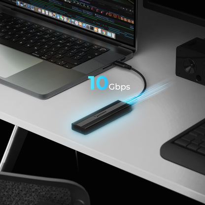 SABRENT M.2 NVMe Enclosure, Tool Free NVMe and SATA, 10Gbps External SSD Enclosure, Reusable Thermal Pad, Compatible with 2230 2242 2260 2280 (EC-SNVE)