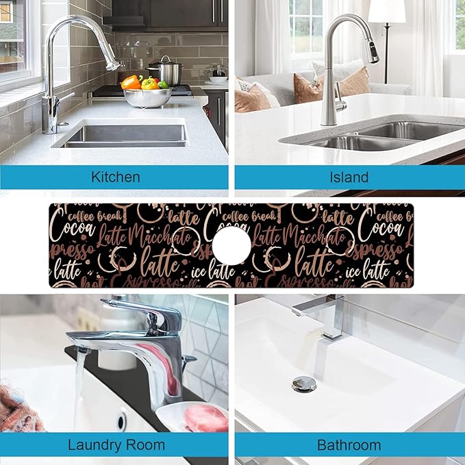 Kitchen Sink Splash Guard Faucet Mat Super Absorbent Fast Drying Mat Sink