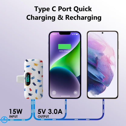 Small Portable Charger for iPhone,Upgraded 5000mAh PD Fast Charging Power Bank,Mini Battery Pack Backup Charger Compatible with iPhone 14/14 Pro Max/13/13 Pro/12 Pro/11/XS/XR/X/8/7/6 etc-Black