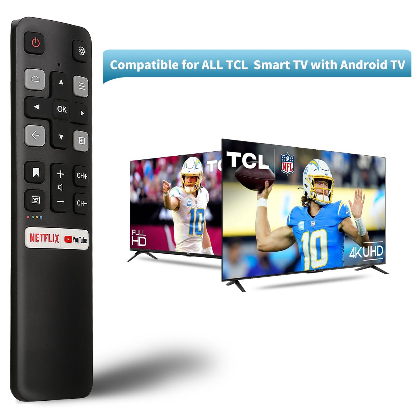 Voice Remote Replacement for TCL Android Smart TVs,RC813 with Google Voice Function