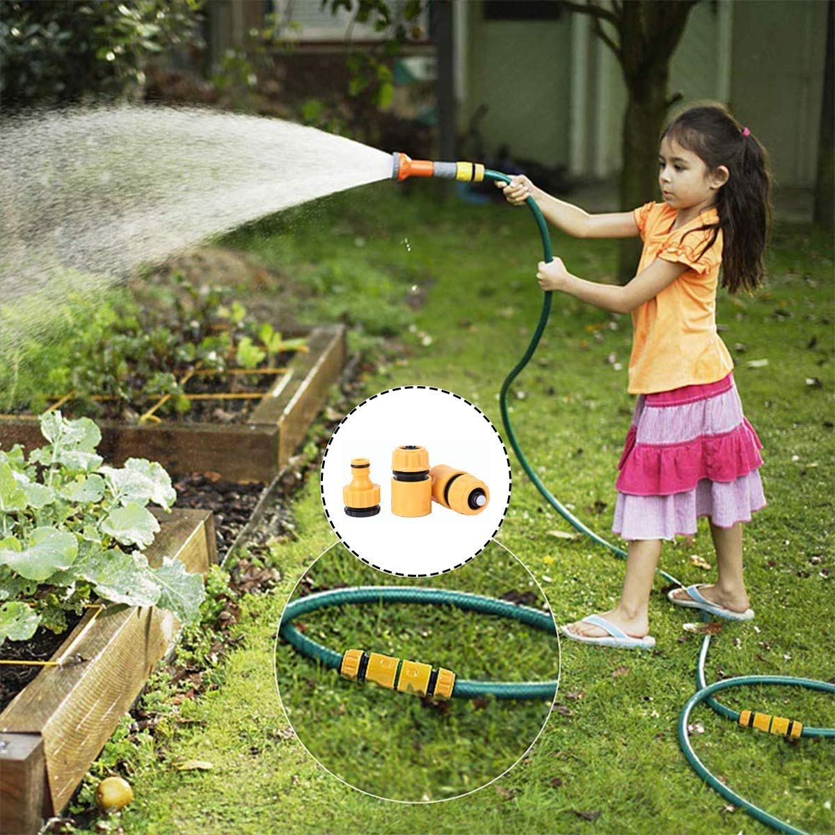 BABADU Garden Hose Pipe Connector Kit 20 Pack: Hoses Nozzle, Hose Repair Connector, Quick Connect, Y Splitter, Male Threaded Adapter, Male&Female Connectors, 2 Way Tap Fittings,Multi Faucet Connectors