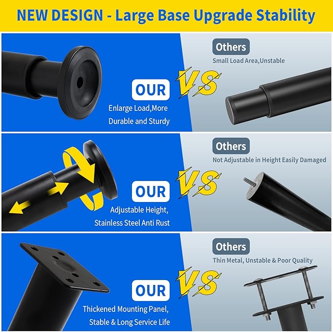 4 PCS Adjustable Height Bed Support Legs