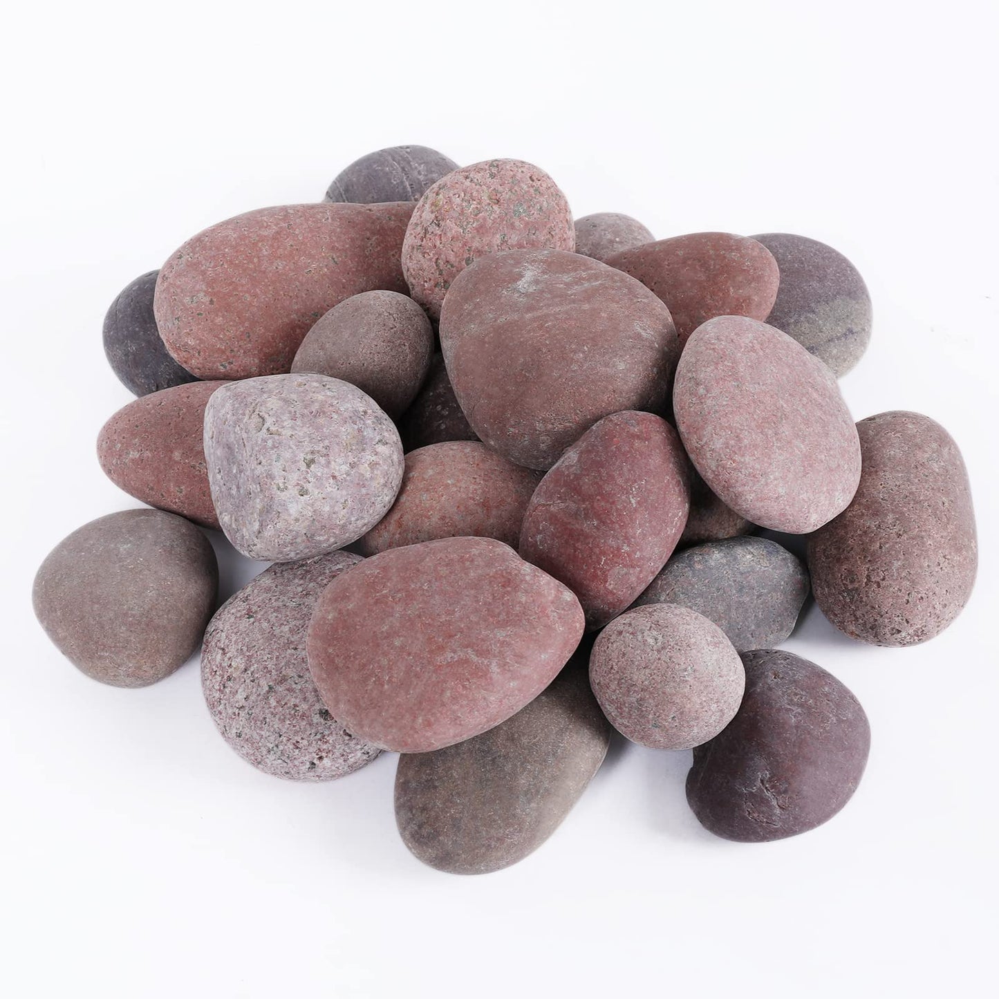 Ausluru 11lbs Smooth River Rocks, 1-2 Inch Hand-Picked Premium Pebbles for Garden and Landscape Design, Kindness Stones for Painting,DIY Arts, Red