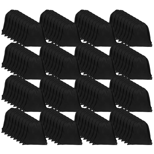 GoodtoU Nylon Backpacks - Drawstring Bags for Sport, Traveling, Team (Black, 128Pcs)