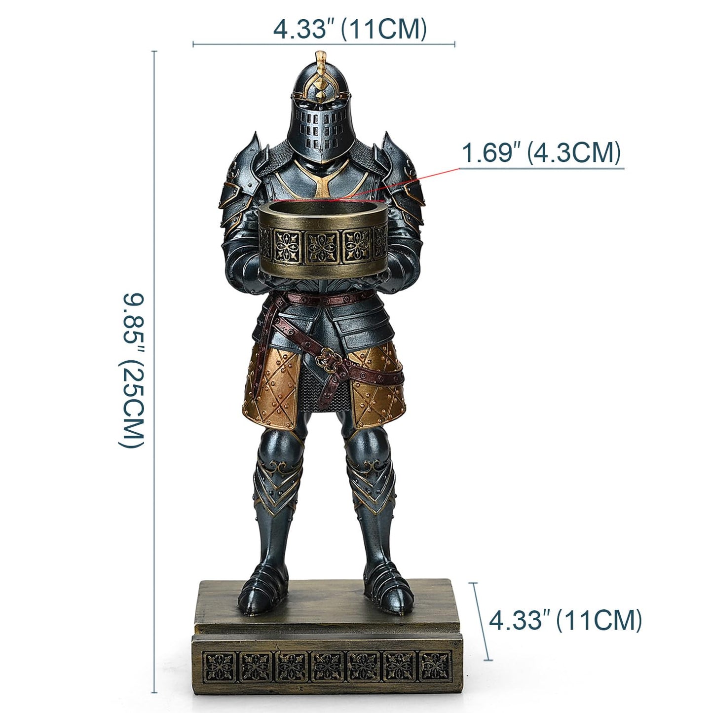 HDMbigmi King's Guard Standup Knight Candlestick Holders Resin TeaLight Holder Warrior Mobile Phone Stand Pen Holder Candle Holder for Restaurant, Altar, Home Table(Blue)