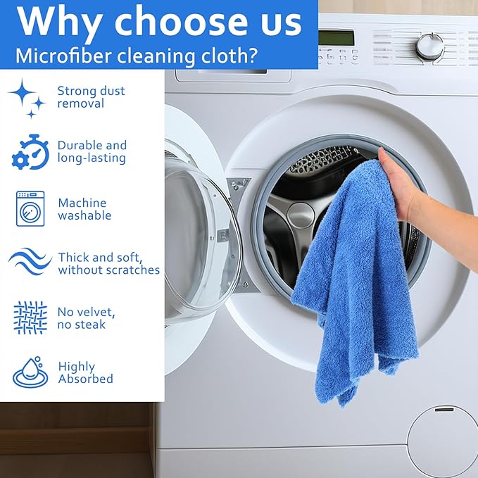 5 PCS Extra Large Microfiber Cleaning Cloth 30"x20", Washable Reusable Floor