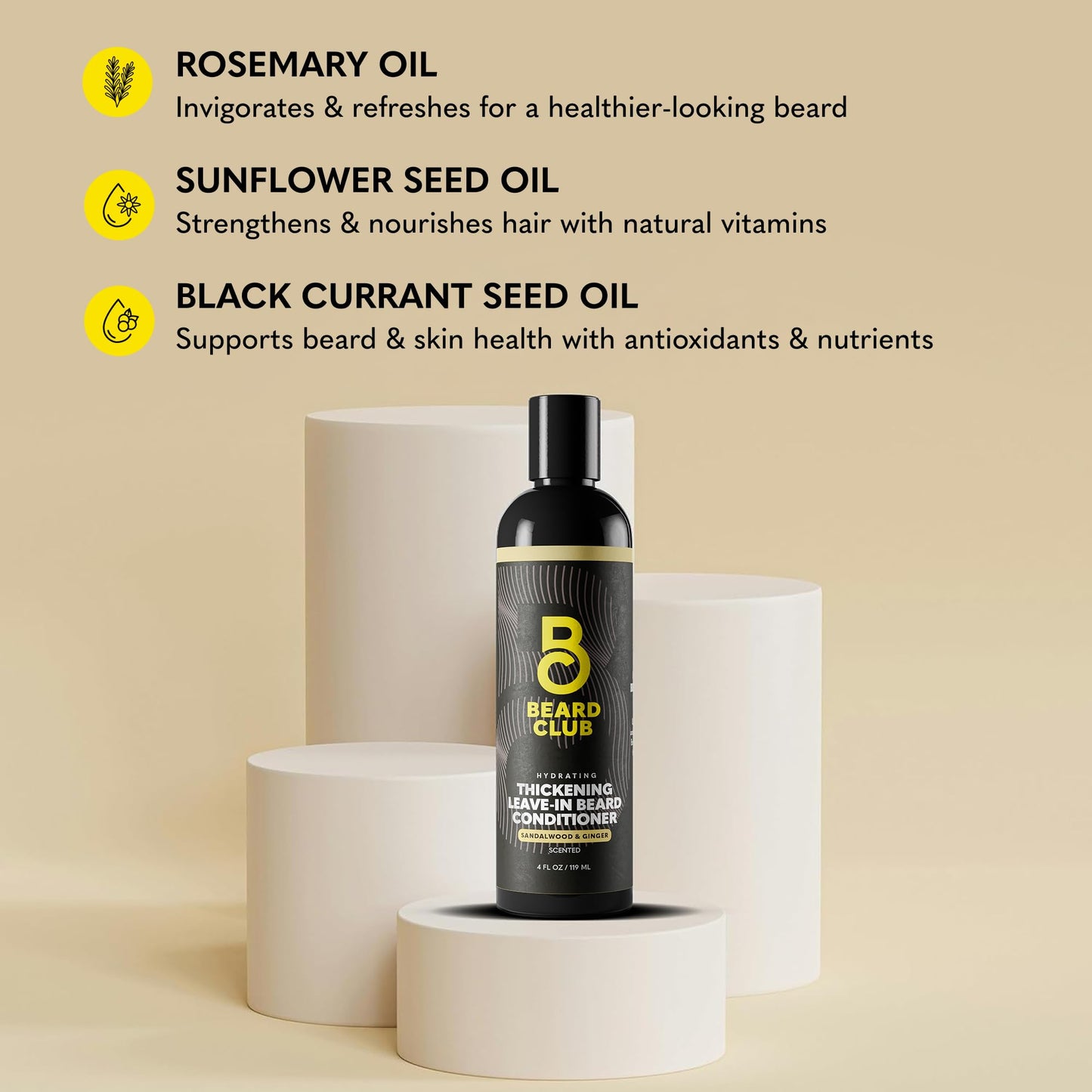 Beard Club - Beard Growth Serum with Natural Castor, Coconut and Avocado to Grow a Thicker, Fuller Beard, Fill in Patches and Stimulate Healthier Facial Hair Growth