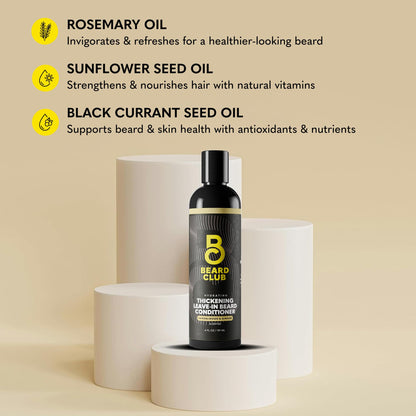 Beard Club - Beard Growth Serum with Natural Castor, Coconut and Avocado to Grow a Thicker, Fuller Beard, Fill in Patches and Stimulate Healthier Facial Hair Growth