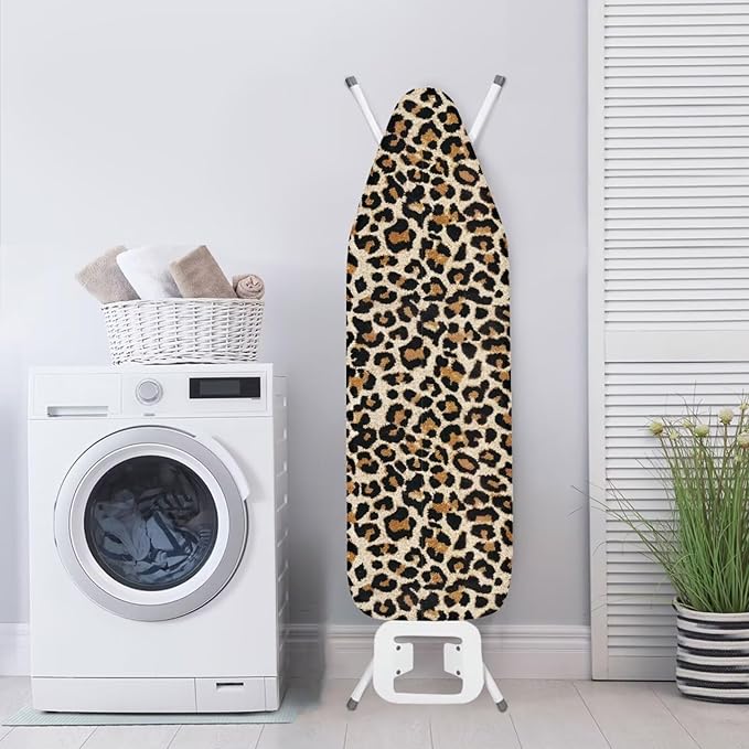 Light Brown Leopard Ironing Board Cover and Pad Heat Reflective Pad Protector