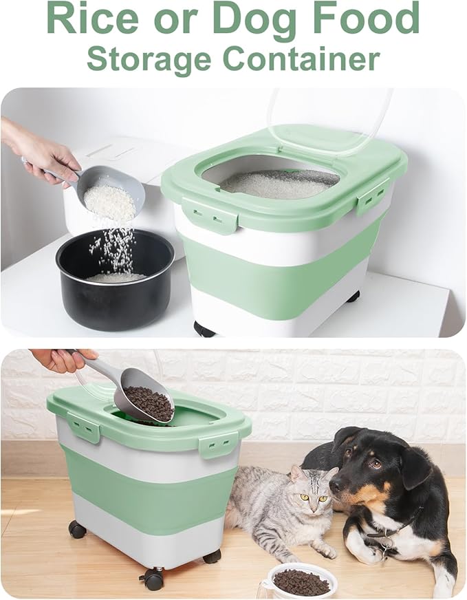 20-30 Lbs Rice Storage Container, Collapsible Food Storage Containers