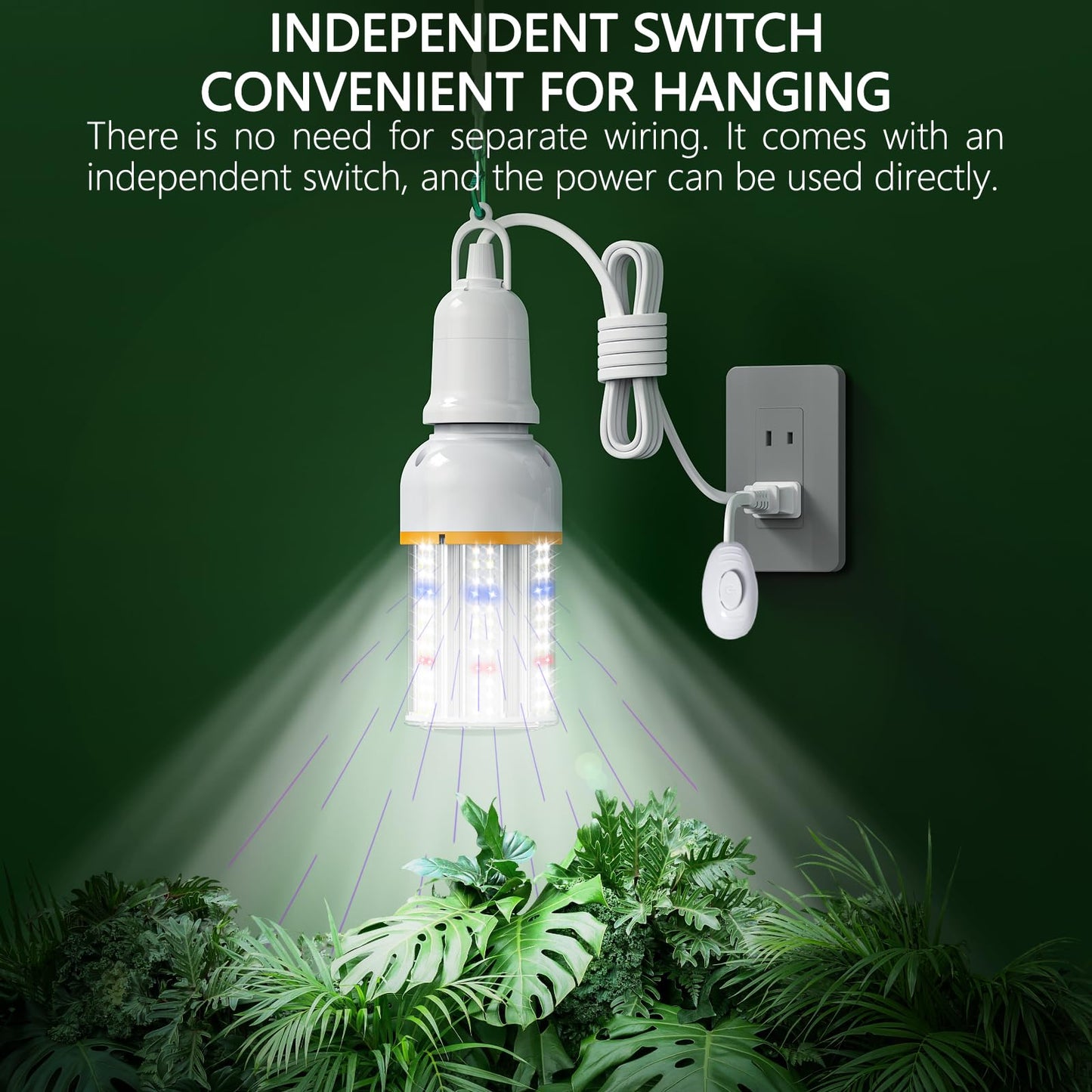 JURDXLED 2 Pack led Grow Light Bulb for Indoor Plants, 6000K Blue Red Full Spectrum Plant Grow Light, 360° Large Area Irradiation, Perfect for Growing Flowers and Vegetables Indoors(2 Pack, 168 LED)