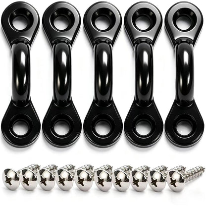 Borogo 2 PCS Kayak Canoe Carry Handle Pull Handle T-Handle with Cord and 5PCS Pad Eyes - 10 PCS Screws Replacement Hardware Parts Kit