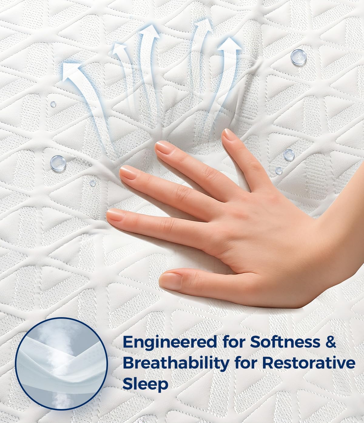 AVIKEN Waterproof Mattress Protector California King Size, Soft Breathable Mattress Pad with Deep Pocket 8"-21", Noiseless 3D Air Fabric Cooling Mattress Cover for Bed, Machine Washable, White