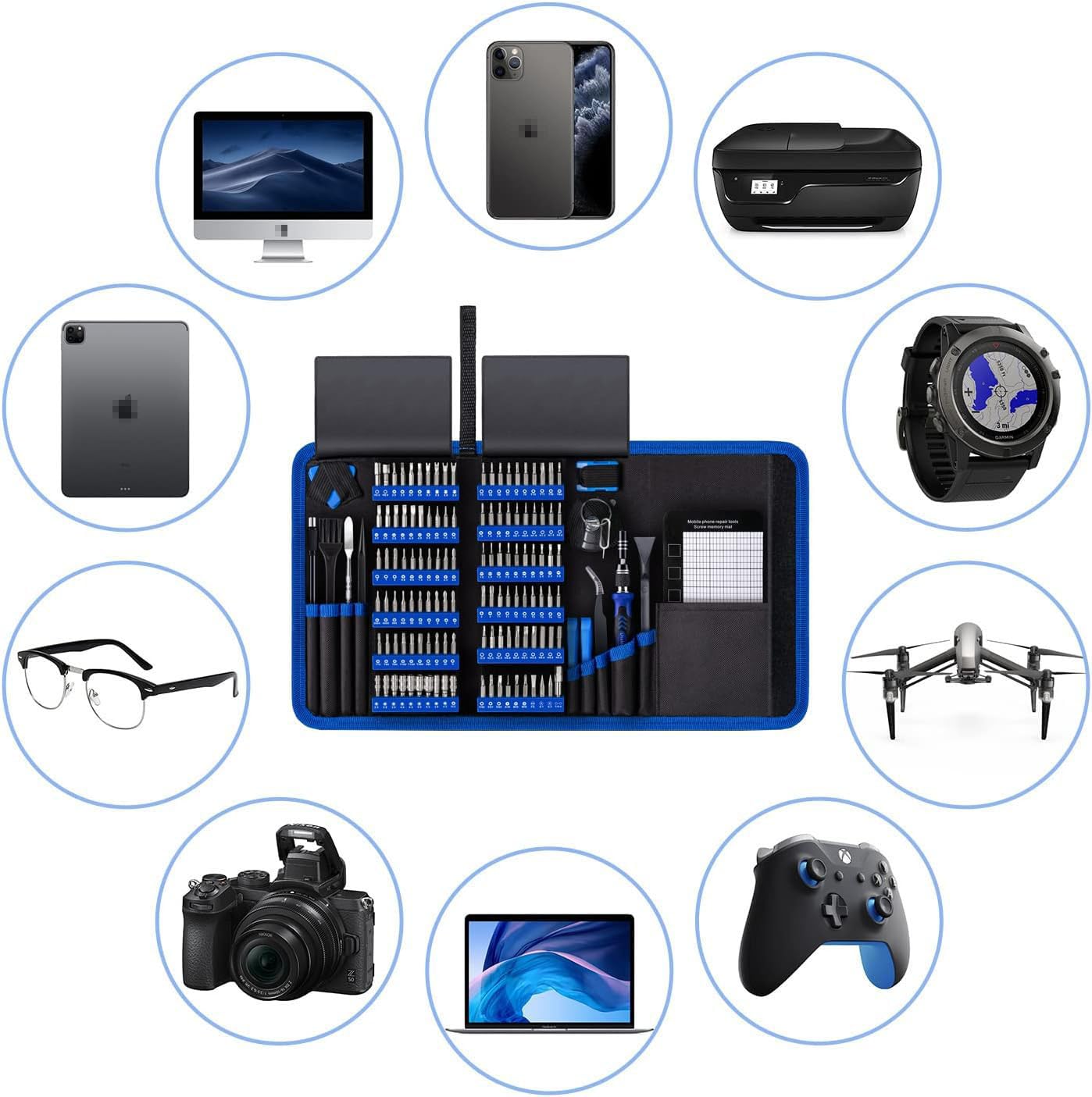PC Building Tool Kit 140-IN-1: Computer Tool Kit for Repair & Assembly, Precision Screwdriver Set with Magnetic Bits for Laptop, iPhone, MacBook, PS4/5, Xbox, Game Console
