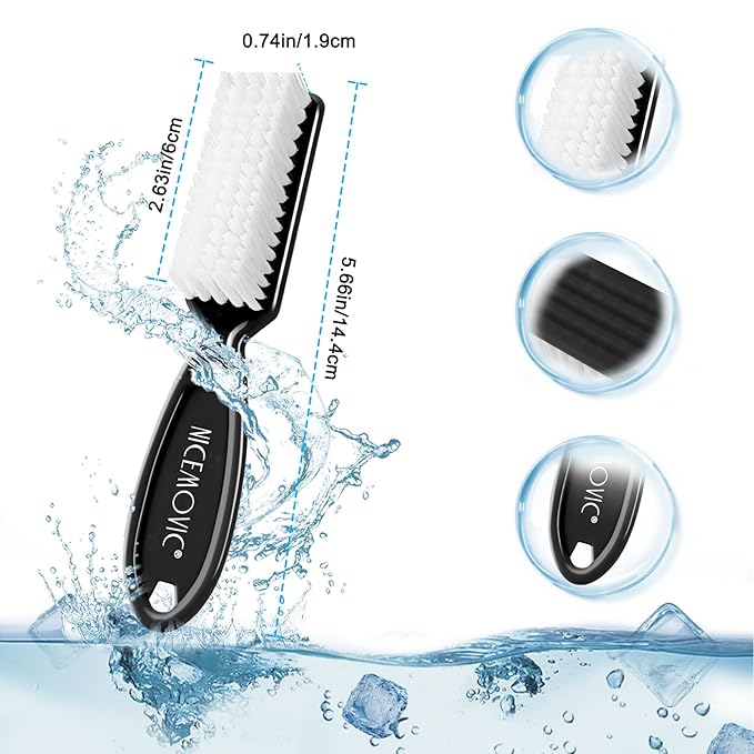 NICEMOVIC 10 Pcs Nail Brush for Cleaning Fingernails, Handle Grip Nail Scrubber