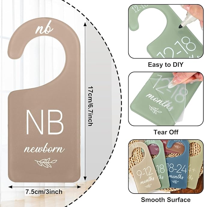 Whaline Acrylic Baby Closet Dividers Boho Hanging Acrylic Infant Clothes Hanger