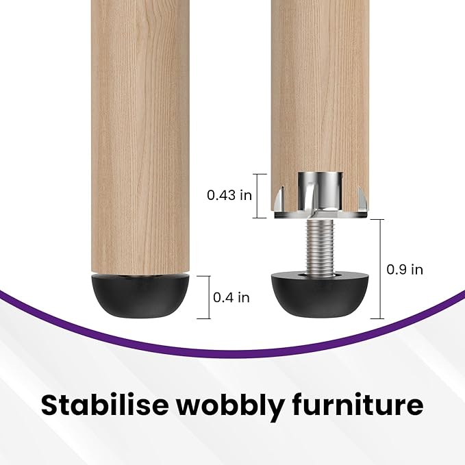 M8 Adjustable Furniture Leg, 304 Stainless Steel Furniture Feet, 8mm x 1.25