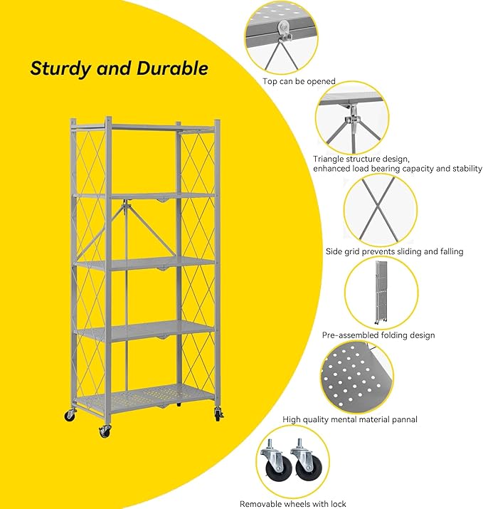 BRIAN & DANY 5-Tier Foldable Storage Shelves