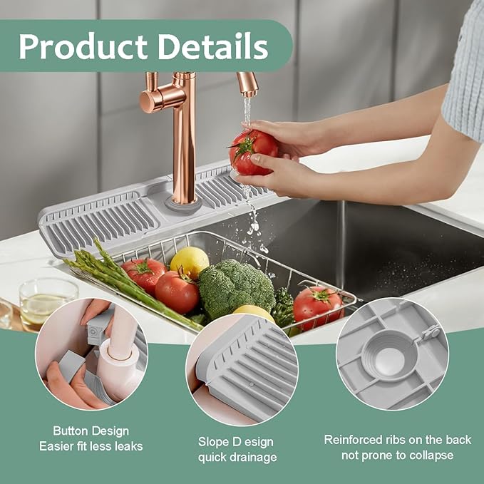 24 Inch Upgraded Draining Mat Folding faucet Mat
