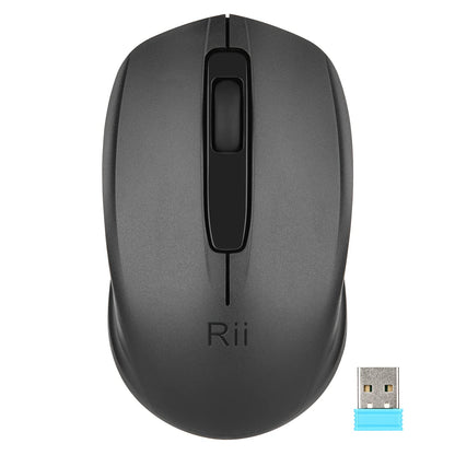 Rii Wireless Mouse, 2.4G Portable Computer Mice for PC, Laptop, Windows,Office Included Wireless USB dongle (Black)