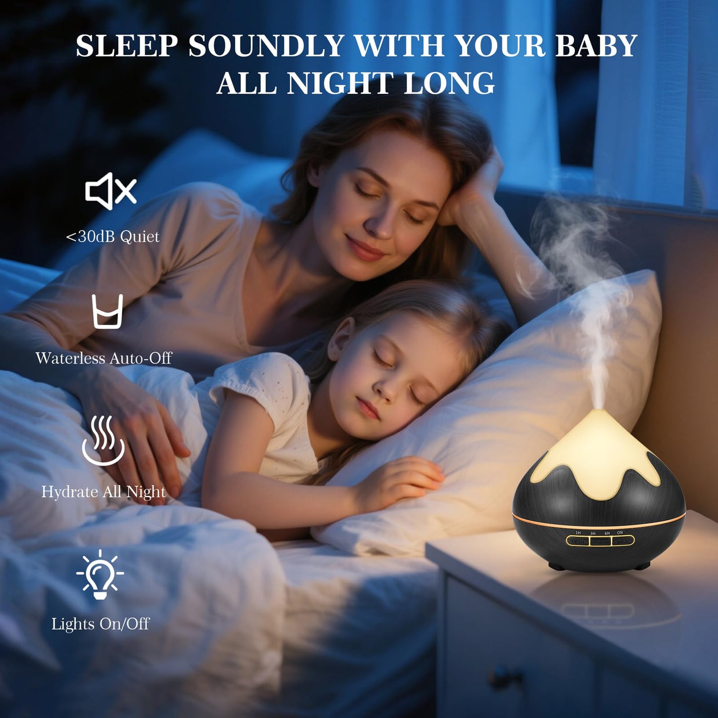 Essential Oil Diffuser for Home 500ML, Ultrasonic Large Diffuser Oil Machine with Remote Control, Aromatherapy Diffusers for Home Office Room, Aroma Diffuser with 14 Color LED & 2 Mist Mode, Brown