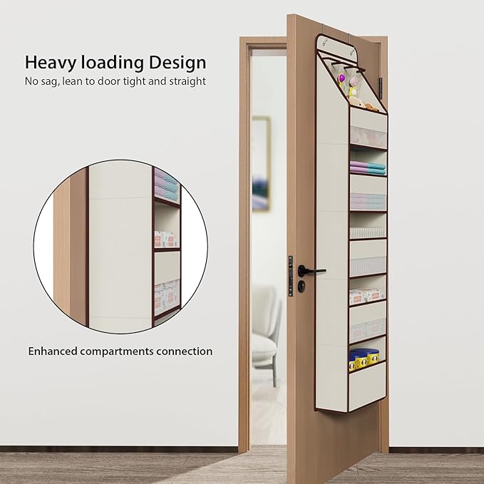 Univivi 6-Shelf Over Door Hanging Organizer Fabric Baby Door Storage