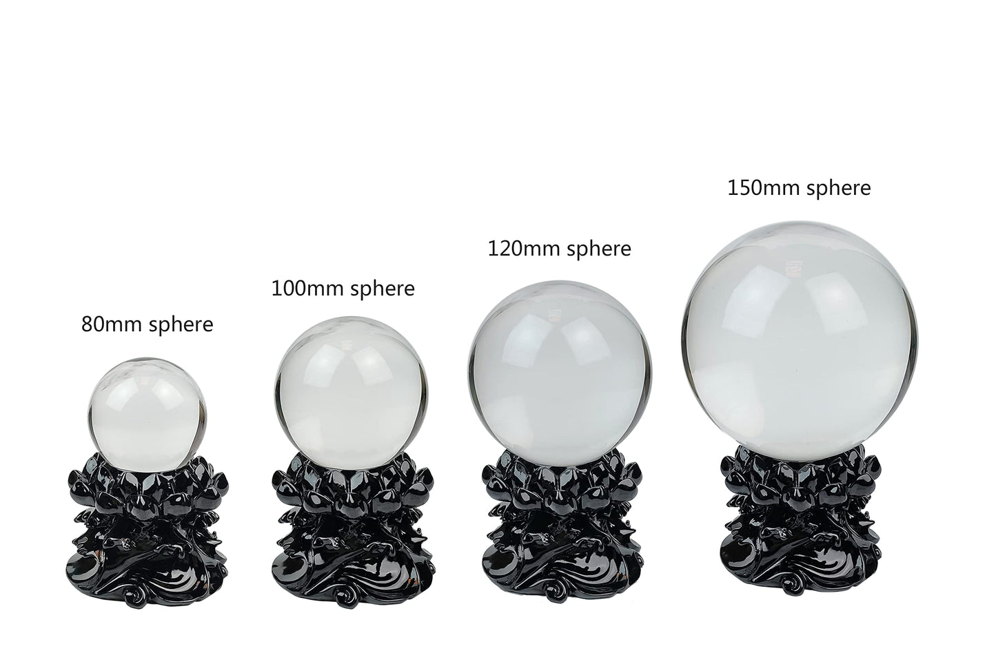 OmyLens Large Lotus Crystal Ball Stand Sphere Display, Natural Healing Feng Shui Glass Orb Holder Base Statue Decoration, for 80mm-150mm Sphere