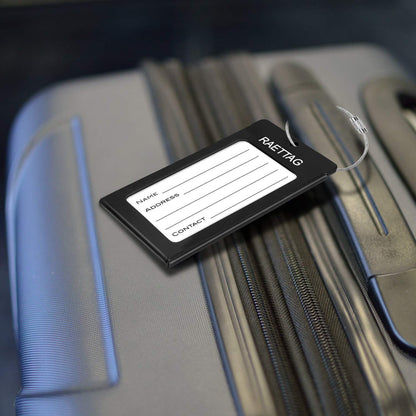 WeBravery Luggage Tags Metal Suitcase Tags Travel Bag ID Identifier Luggage Tag (Black 6-Pack)