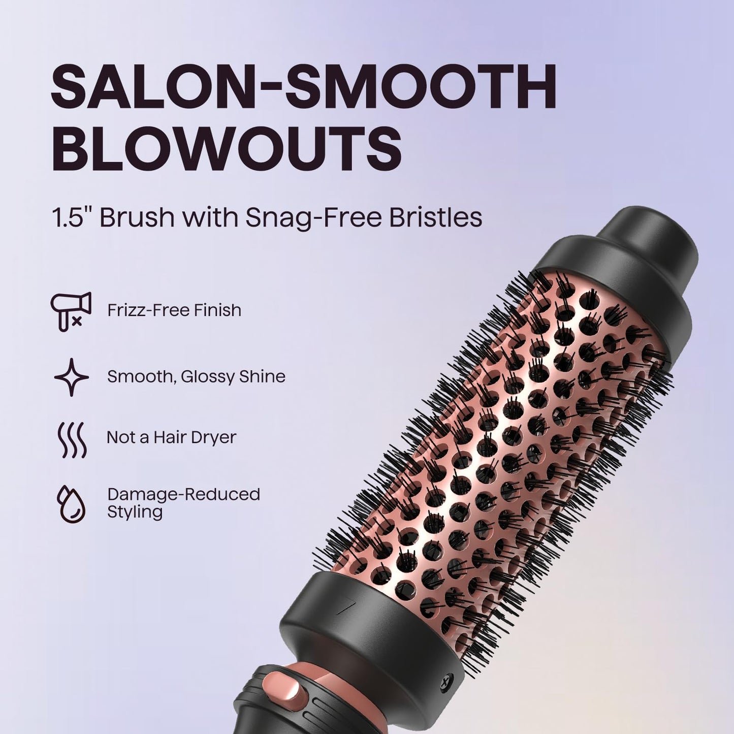 Wavytalk 5 in 1 Curling Iron,Curling Iron Set with Heated Round Brush and 4 Interchangeable Ceramic Curling Wand(0.5”-1.25"), Instant Heat Up,Dual Voltage Hair Curler