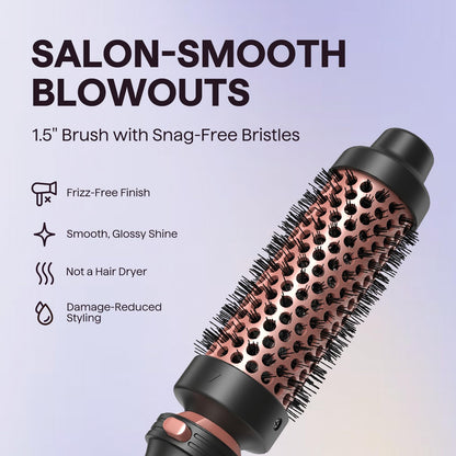 Wavytalk 5 in 1 Curling Iron,Curling Iron Set with Heated Round Brush and 4 Interchangeable Ceramic Curling Wand(0.5”-1.25"), Instant Heat Up,Dual Voltage Hair Curler