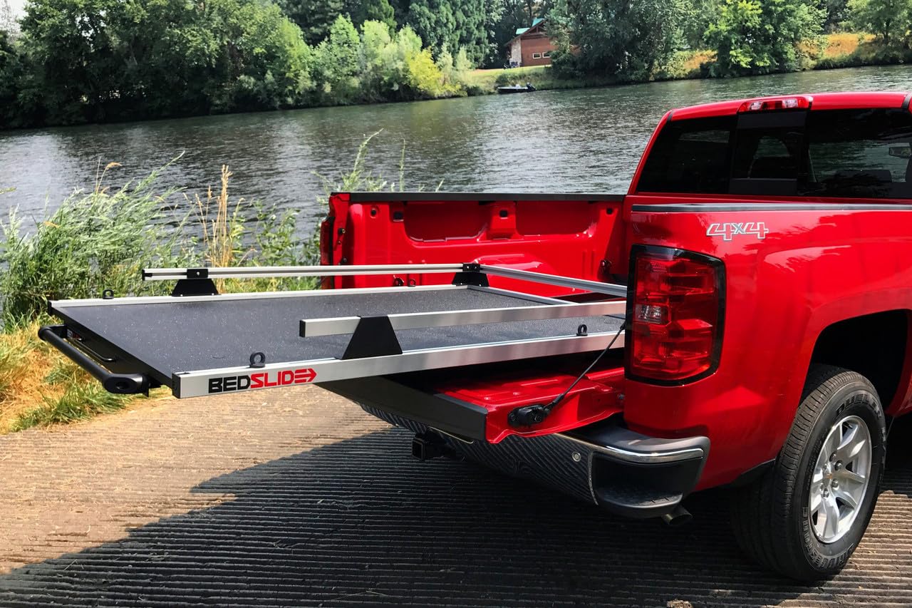 BEDSLIDE Classic (58" X 41") | 10-5841-CLS | Durable Sliding Truck Bed Cargo Organizer | Made in The USA, 1,000 lb Capacity (Silver)