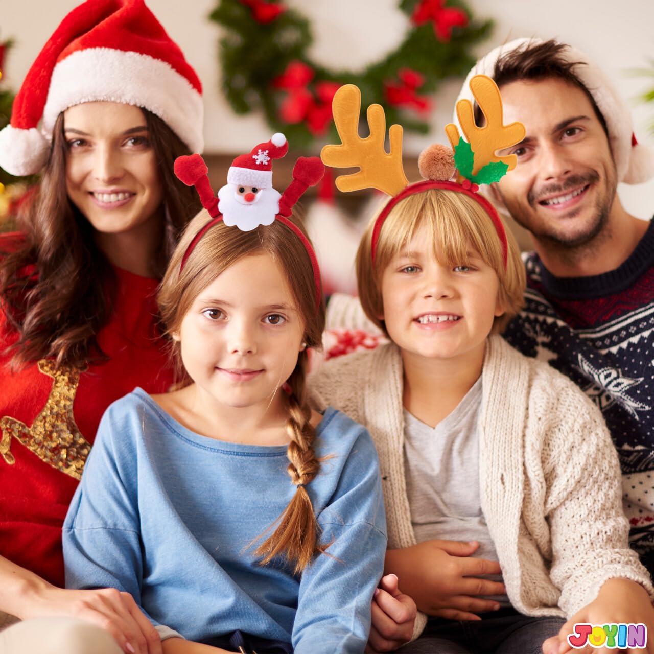 JOYIN 12 Packs Christmas Headbands with Assorted Design Christmas Headwear Holiday Headbands Accessories for Women Men Kids Christmas Parties Xmas Holiday Party Favors Photo Booth (ONE SIZE FIT ALL)