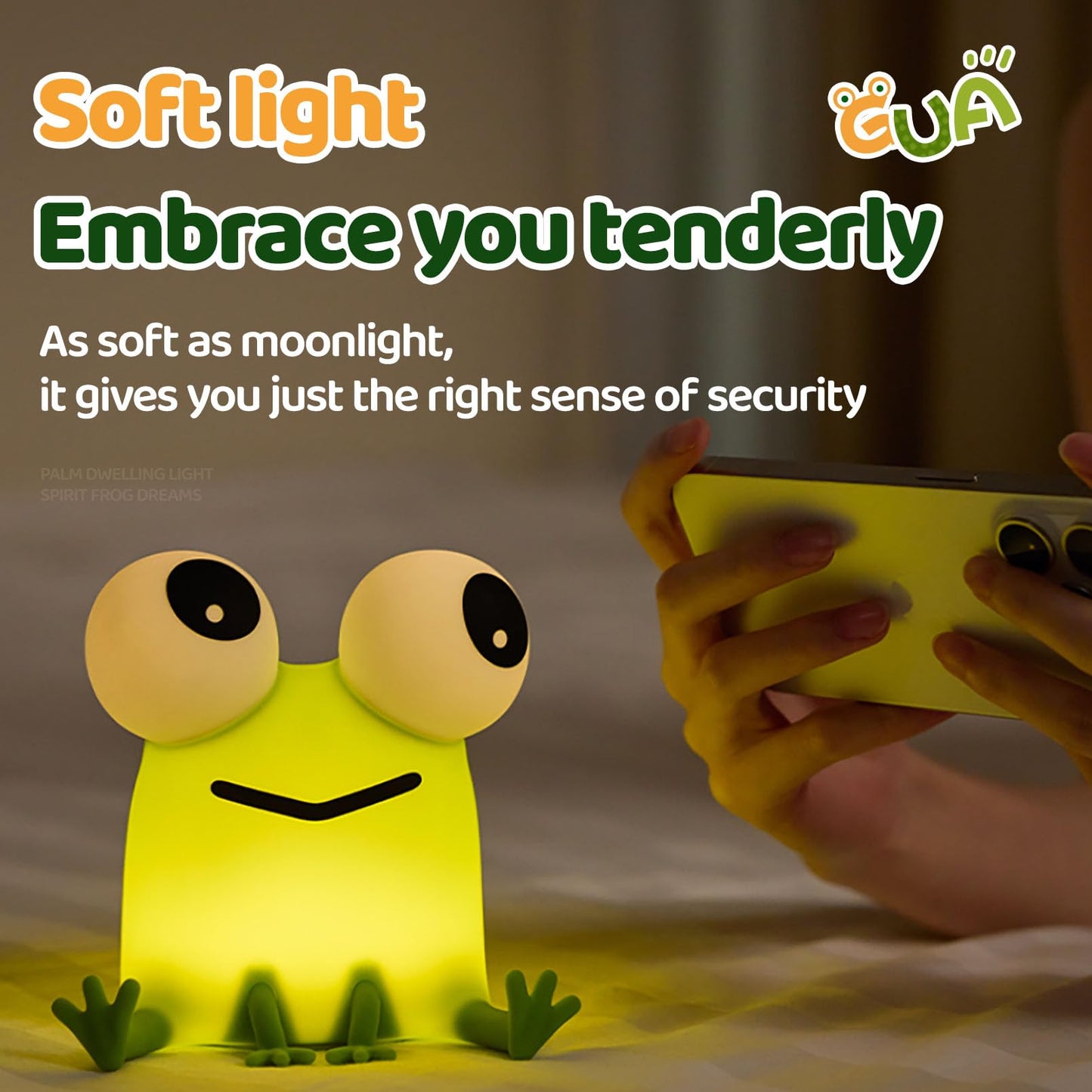 DADYLOBO Frog Night Light for Kids, Cute Silicone Dimmable Nursery Night Light, Rechargeable Bedside Lamp, Portable Creative Gifts for Children, Teens, Girls, Boys Christmas Birthday