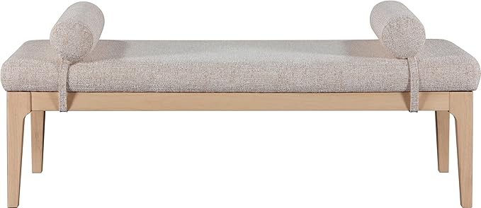 Meridian Furniture 22072Beige Priscilla Collection Art Deco Bench