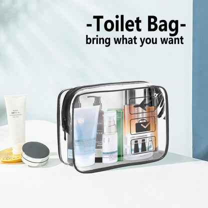 TREALDATE TSA Approved Toiletry Bag 3Pcs - 3 Pack Clear Travel Bags for Toiletries, Carry on Airport Airline Compliant Bag,Makeup Bags Clear Toiletry bags Quart Size Travel Bag,Black