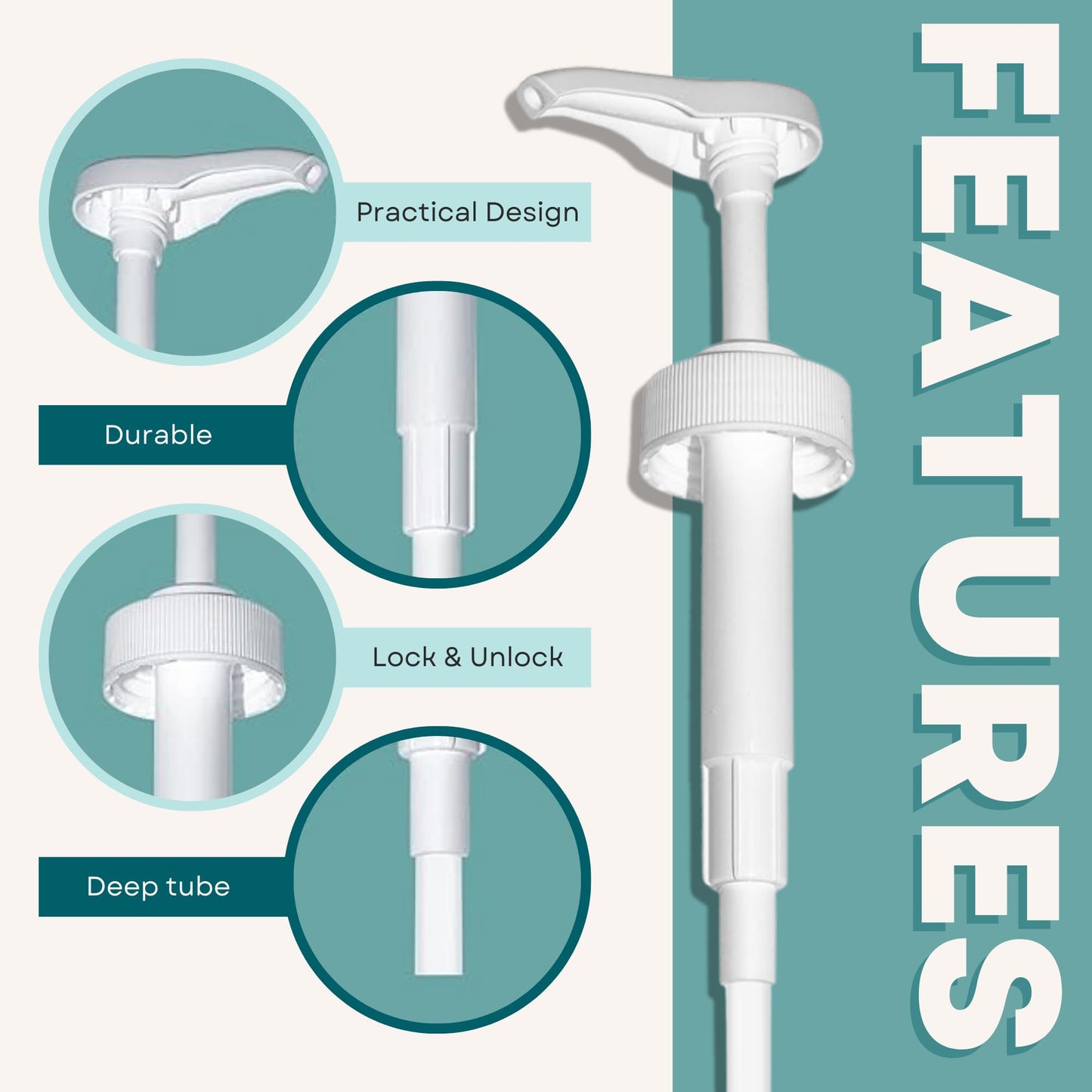 Gallon Pump Dispenser | for Plastic or Glass Bottles | Heavy-Duty Leak Proof for Commercial and Household Use | Pump for Gallon Jug | Non-BPA Plastic (Pack of 2)