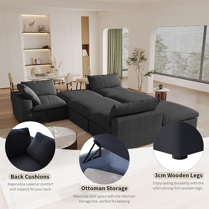 Cloud Modular Sectional Sofa Couch, 80.3" Convertible Couches Lovesofa