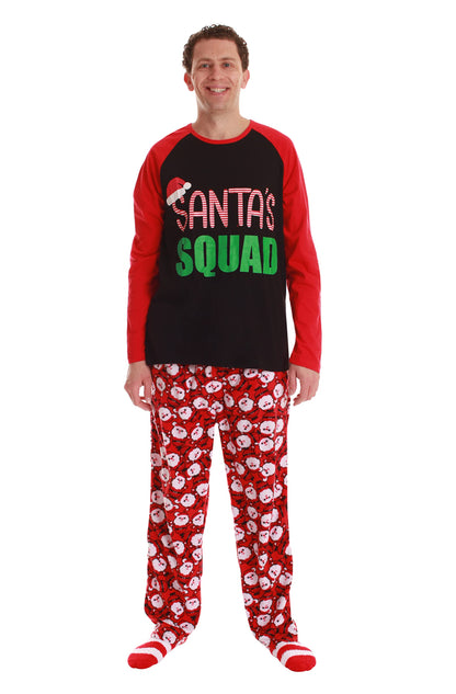 #followme Womens Microfleece Pajamas Set, Family Pajamas, Santa Squad, Large