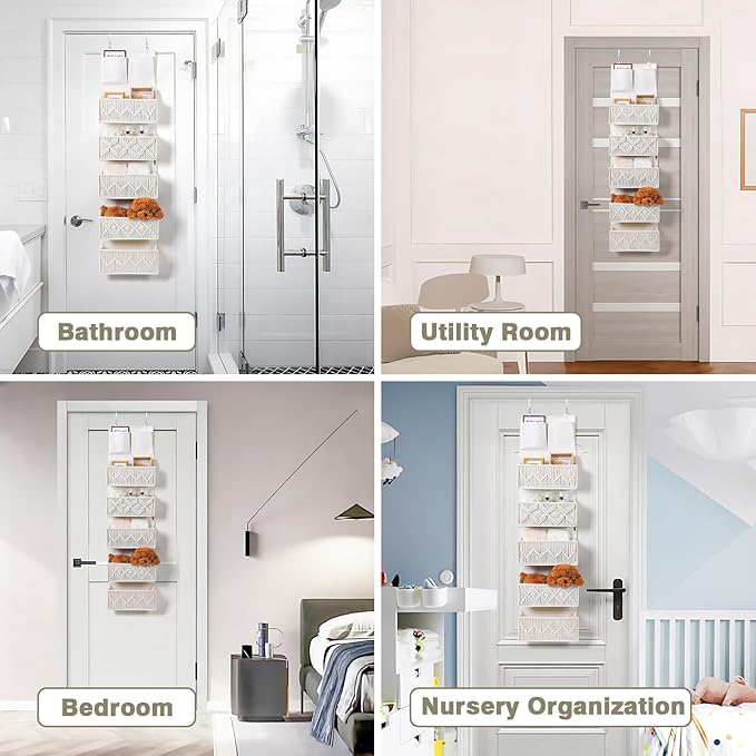 ANTIS'S HOME Over the Door Organizer Macrame Boho Nursery Storage