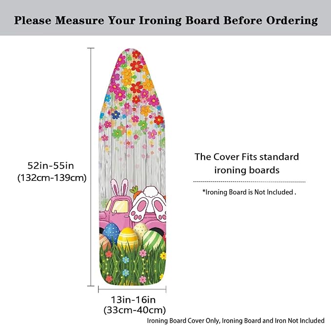 Bunny Ironing Board Cover Easter Standard Size Wood Print Ironing Board Dust