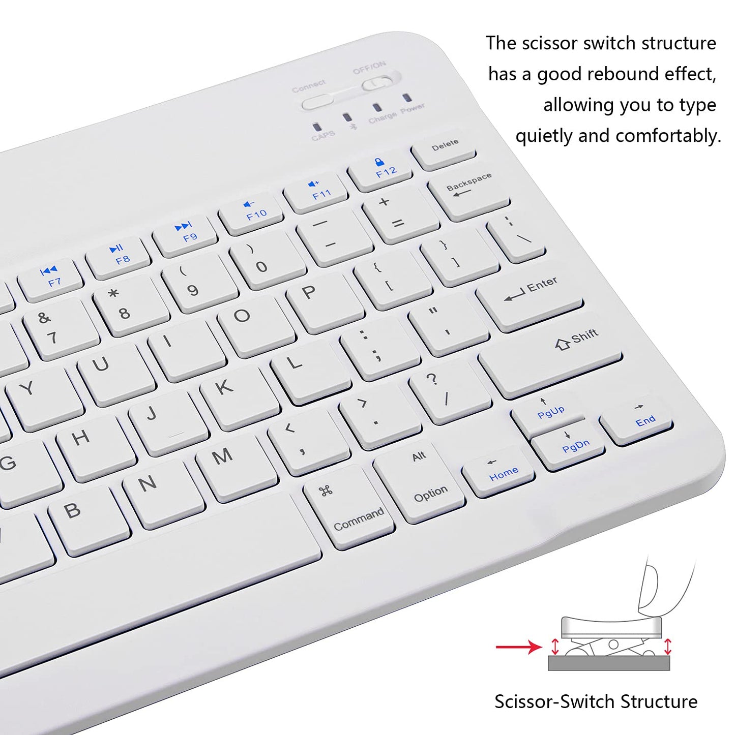 Ultra-Slim Bluetooth Keyboard Portable Mini Wireless Keyboard Rechargeable for Apple iPad iPhone Samsung Tablet Phone Smartphone iPadOS iOS Android (10 inch Black)